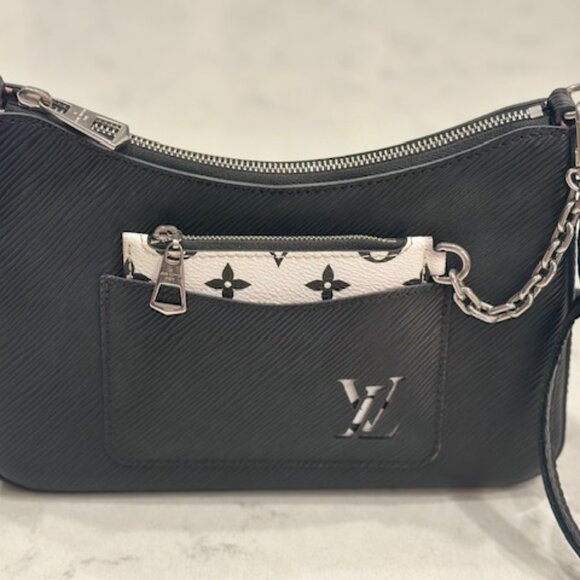 100% Authentic Louis Vuitton Marelle Black Leather Satchel - Picture 5 of 9
